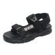 BRUNO VIERO Black Anti Skid Flat Outdoor Mens Sandals