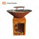 Charcoal Barbeque Grill Outdoor Corten Steel Fire Pit BBQ With Cooking Grill