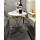 Unique design stanieless steel base marble top end table round corner table for hotel home