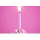 Shining Pink Birthday Candles For Cupcakes With White Dots Tearless Eco Friendly