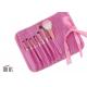 Pink waterproof Bag Makeup Brush Cylinder Including Contour Brush