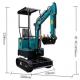Thunderstorm Green Diesel Engine Small Digger Mini Excavator Machine For Farm Winery Agricultural Garden