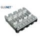 4 Ports Ganged SFP+ Shield Cage Connector 1x4 with Light Pipe and EMI Gasket
