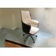 High Back Mirable Classic 68cm White Fabric Desk Chair