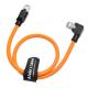Alvin's Cables Profinet CAT6A Shielded Ethernet Cable Left Angle High Flex Gold Plated 15m Orange for PLC Robotics