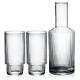 Vertical Strips Lead Free Crystal Drinking Glasses Water Carafe Set With Tumbler