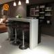 ISO Contemporary Coffee Bar Counter Acrylic Solid Surface L Shaped Bar Counter