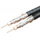Dual RG6 Quad Shield Coax Cable , Siamese Coaxial Cable18 AWG CCS Conductor