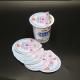 38mic 7.4cm Foil Yogurt Lids Recyclable Anti Acid For Plastic Cup Retain Freshness