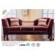 Wine Red Fabric Velvet Hotel Lobby Sofa Three Seat Classical In Fabric Upholstered