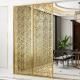 Laser Cut Creative Pattern Metal Room Divider Gold Room Partition