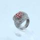 Fashion 316L Stainless Steel Casting Clay CZ Stones Ring LRX376