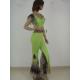 Green Belly Dancing Clothes V Neck Tops Leotard Belly Ankle Length Pants