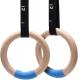 Wholesale Double Circle   Wood Gymnastics Rings 1500lbs Adjustable Cam Buckle 14.76ft