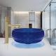 Crystal Glass Vessel Basins Royal Blue Color Countertop Sink