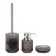 Glass Bathroom Accessories Set Indigo Charcoal Merlot Color Vertical Stripe Liquid Soap Dispenser For Home Decor