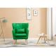 Solid Wood Legs Fabric Corner Sofa , One Seater Green Fabric Sofa For Hotel