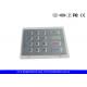 Rugged Stainless Steel Numeric Keypad IP65 In 4 X 4 Matrix For Vending Machines