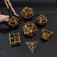 Antique Hollow Metal Dice Suite Dragon And Underground City Board Game DND RPG