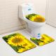 Polyester Sunflower Toilet Seat Cushion Toilet Lid Cover Set