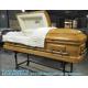 Caskets Cambridge Mahogany Funeral Casket With Almond Velvet Interior - Solid Mahogany Wood