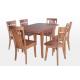 Custom Rectangle Restaurant Rubberwood Dining Table With Six Chair