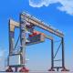 Electrical Lifting Mechanism 55 Ton RTG Gantry Crane With Rubber Tyre