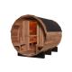 Red Cedar Wood Fired Barrel Sauna Room Barrel Shaped 2 - 4 Person