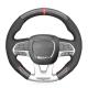 Hand Stitching Carbon Soft Suede Steering Wheel Cover for Dodge SRT Challenger Charger Durango Dart Jeep Cherokee Trackhawk