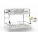 Double Layer Stainless Steel Kitchen Rack Dryer Tray Holder Organizer Silver Color