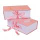1200gsm Cardboard Box With Handles Magnetic Flap Closure Hair Extension Box With Ribbon