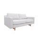 Fabric sofa beige pure foam padded seat cushions timber legs original colour