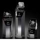 helsinki tower crystal award/2d laser engraving crystal tower award/crystal hexagon tower