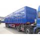 40 T Stake Cargo trailer with fence and 3 axles , flat bed trailer transport bulk cargo