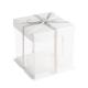 Factory Custom Eco Friendly Food Folders Box for 6 8 10 12 Inch Transparent Cake Box with Ribbon