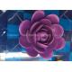 Custom Purple Color Giant Fiberglass Statues , Resin Artificial Flower Easy Cleaning