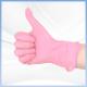 Soft Pink Disposable Synthetic Nitrile Gloves 9 Inches Length