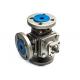 PN16 Stainless Steel 3 Way Flanged Ball Valve , 3 Way Actuated Ball Valve