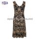 Black sleeveless vest embroidery floral dress womens tshirt silm western dresses for sale