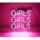 Hand Bended  Girls Girls Girls  Real Glass Neon Sign Beer Bar Light for Wedding Gift Bedroom Home Wall Decor Man Cave