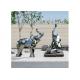Elephant Mirror Stainless Steel Sculpture For Contemporary Garden Decoration