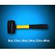 black rubber mallet with yellow fiberglass handle