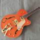 2019 New Orange Flame Maple Electric guitar Semi Hollow Body Jazz Electric Guitar with Golden Bigsby Tremolo