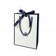 Customized Logo White Blue Jewellery Handbags Paper Gift Bag For Shopping