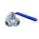 Normal Temperature Three-Way Ball Valve with Handle in 304T/304L Stainless Steel