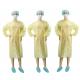 Yellow Non Woven Garments / Disposable Operating Gowns Fluid Resistant