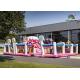 Commercial Plato PVC 10m Pink Candyland Inflatable Amusement Park With Slide