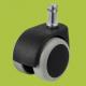 50mm big double wheel caster ring stem furniture casters with black and grey