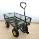 Heavy Duty 50L Garden Mesh Cart  Yard Steel Mesh Wagon Outdoor With 4 Wheels