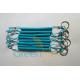 Beautiful Custom Blue Plastic Coil Safety Strap with Key Ring and Loop Size 2.5x10x120mm